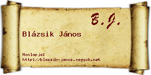 Blázsik János névjegykártya